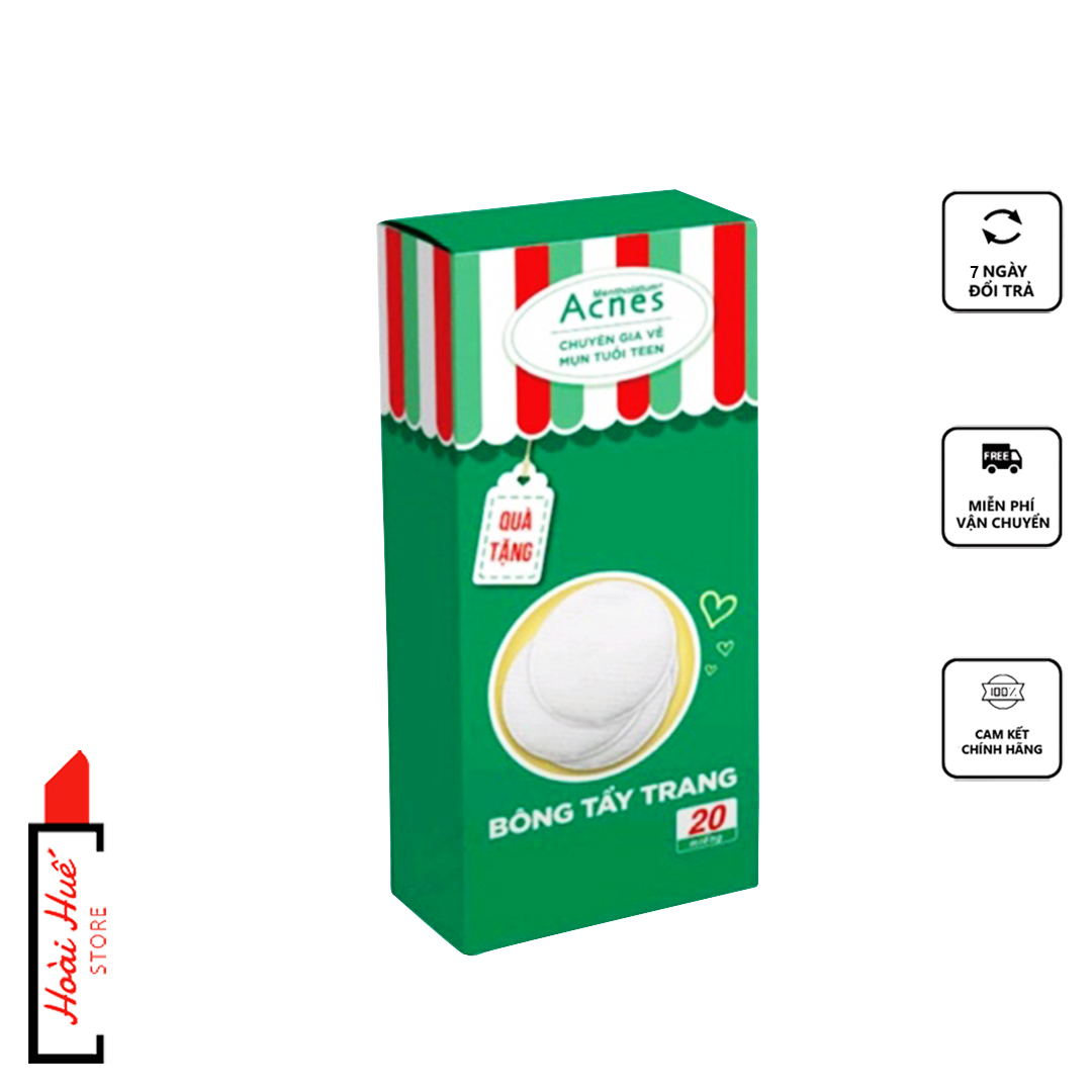 Combo 3 bông tẩy trang 3 lớp Acnes tiện dụng -Hàng tặng 20 miếng/ hộp