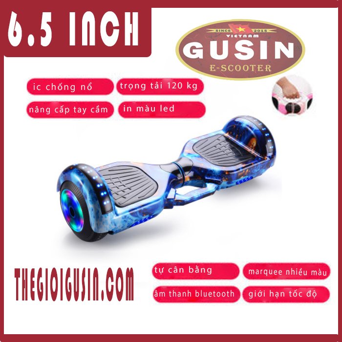 [HCM]xe điện tự cân bừng 6.5inch Màu xah dương / GuSin tự tin mang lại trải nghiệm tuyệt vơi / cam kết bảo hành 2 năm