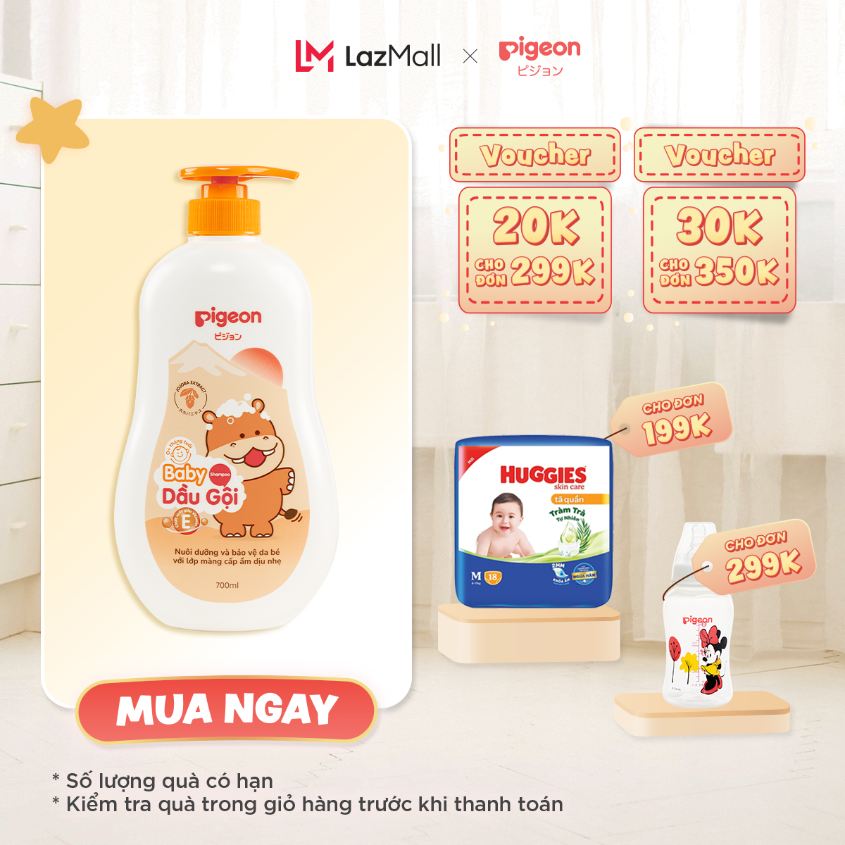 Dầu Gội Dịu Nhẹ Cho Bé Pigeon 700ml Bao bì mới