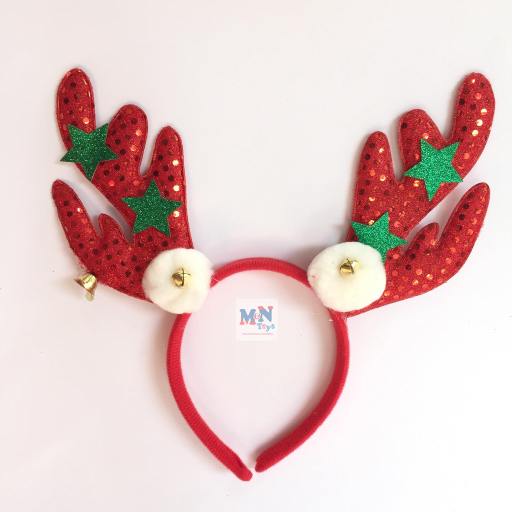 Bờm sừng tuần lộc gắn chuông chơi Noel