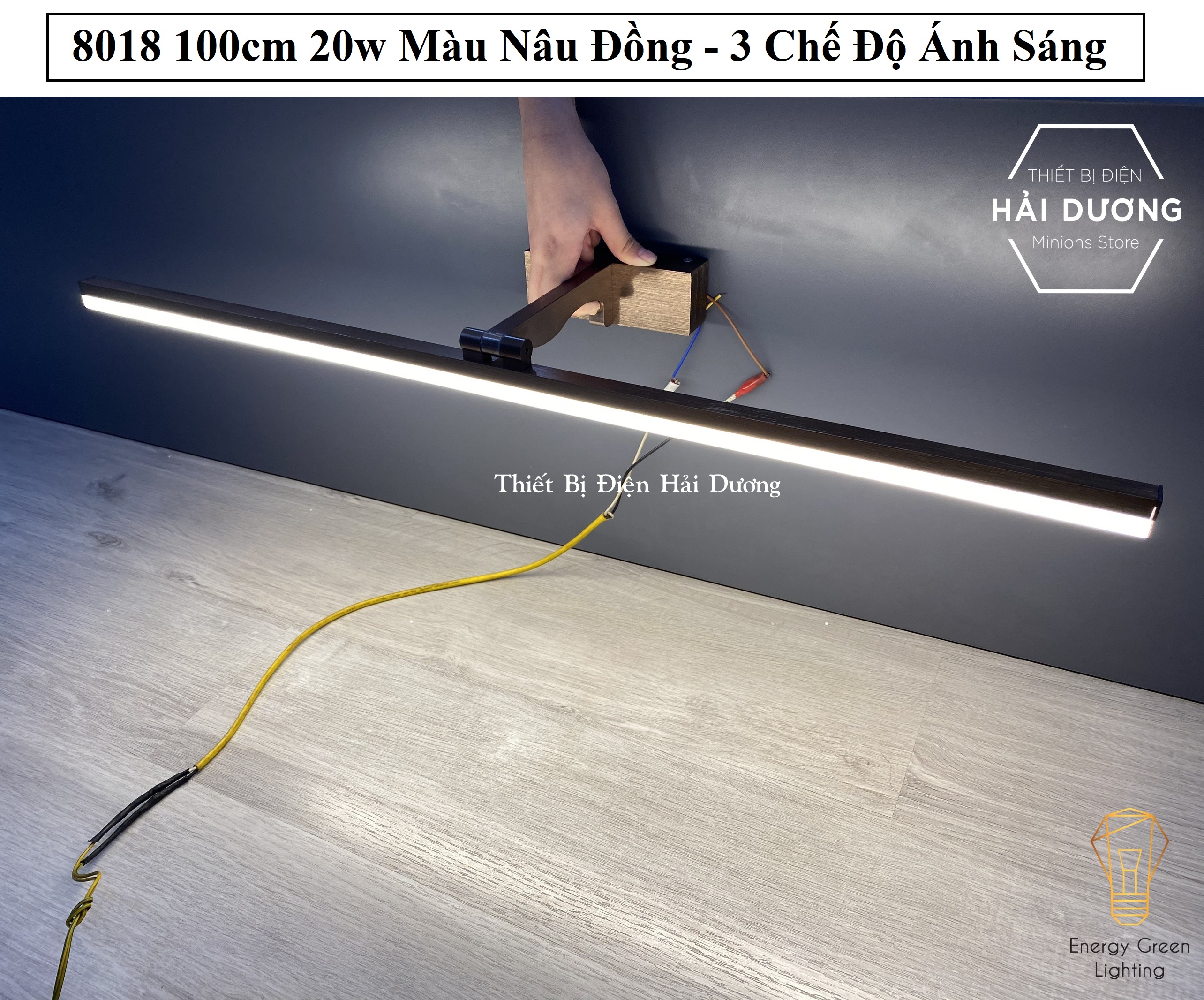 Đèn soi tranh - Đèn rọi gương Led Model 8018 100cm 20w 3 Chế Độ Ánh Sáng - Điều chỉnh được góc chiếu