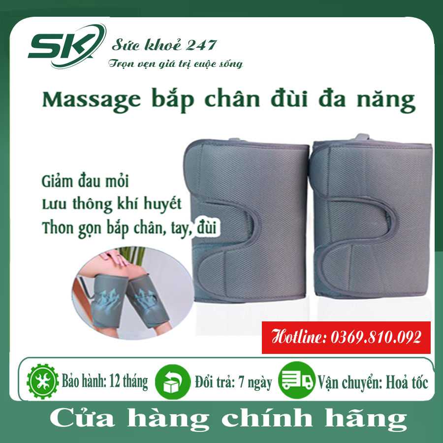 Máy massage bắp chân bắp tay đùi mát xa giảm đau mỏi tê bì thon gọn bắp chân máy Xoa bóp massage túi khí bắp chân đùi hỗ trợ giảm đau mệt mỏi nhiệt sưởi ấm hỗ trợ tăng lưu thông khí huyết