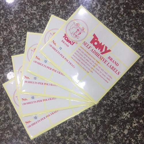 Combo 10 xấp Giấy decal Tomy A5 nhãn dán