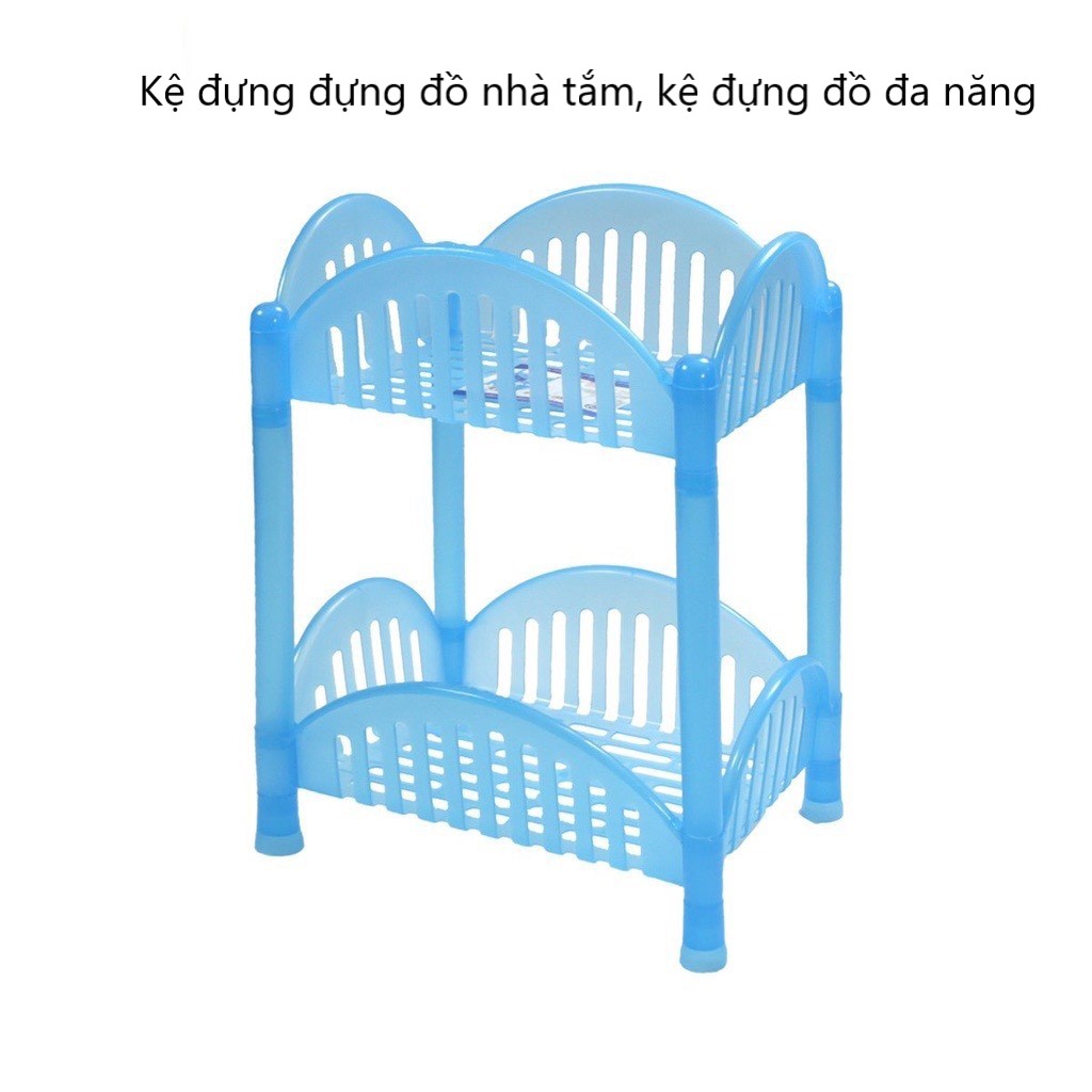 Kệ Để Đồ Đa Năng 2 Tầng Vách cong - Kệ nhà tắm, kệ nhà bếp tiện lợi, Kệ Để Đồ Nhà Bếp Treo Tường, kệ