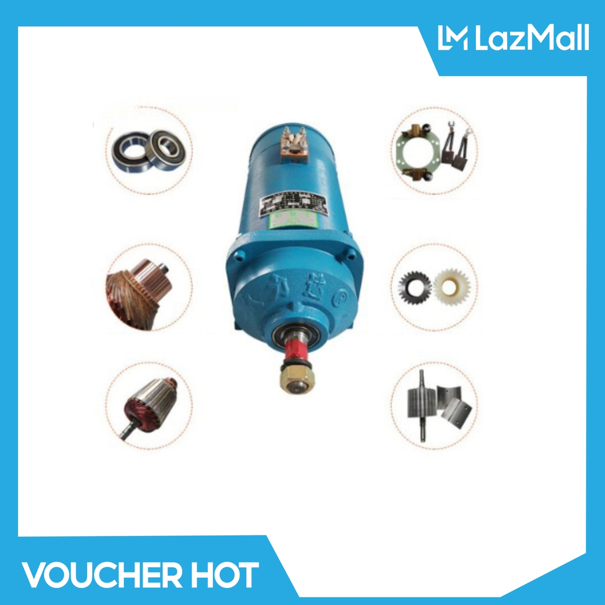 Động cơ chổi than 48v-60v/1000w xe ba bánh, bốn bánh