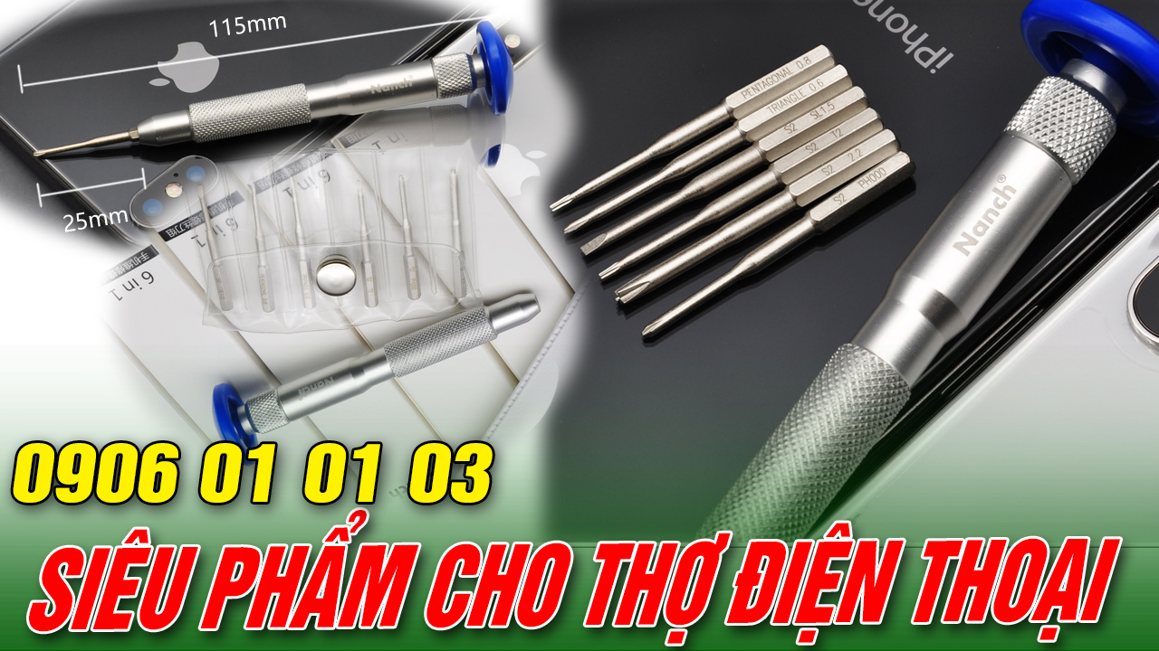 Bộ tua vít chính hãng Nanch S2 :  6 in 1 mở mọi điện thoại