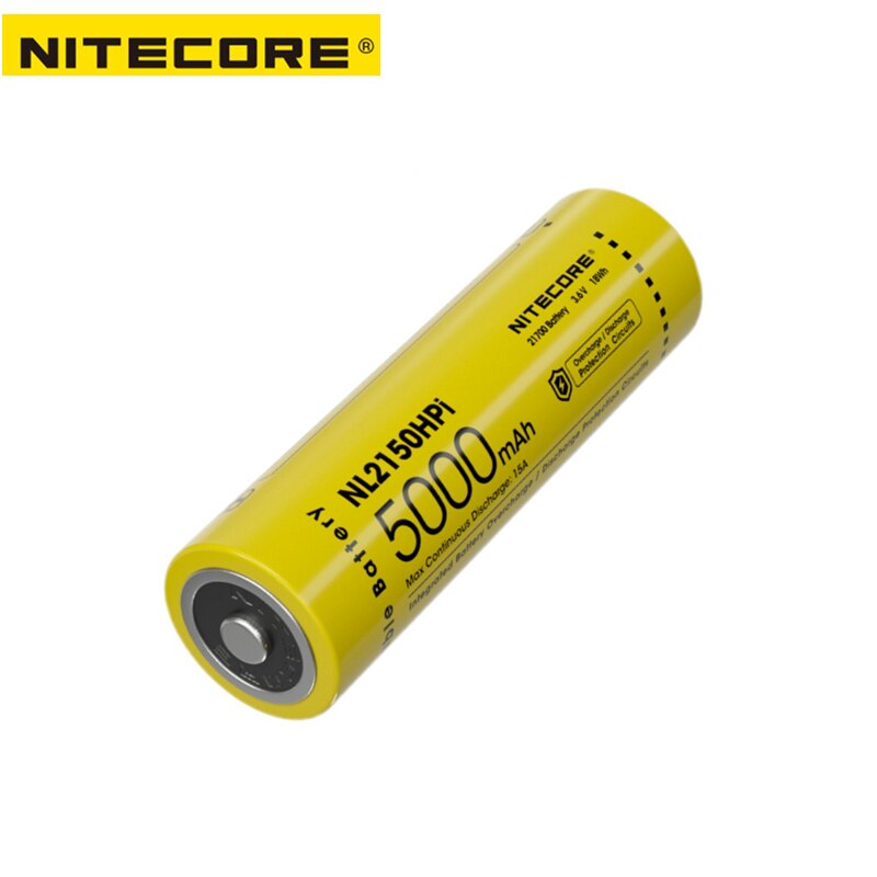 Nitecore nl2150hpi 21700 battery 5000mah 3.6v 18wh flashlight battery