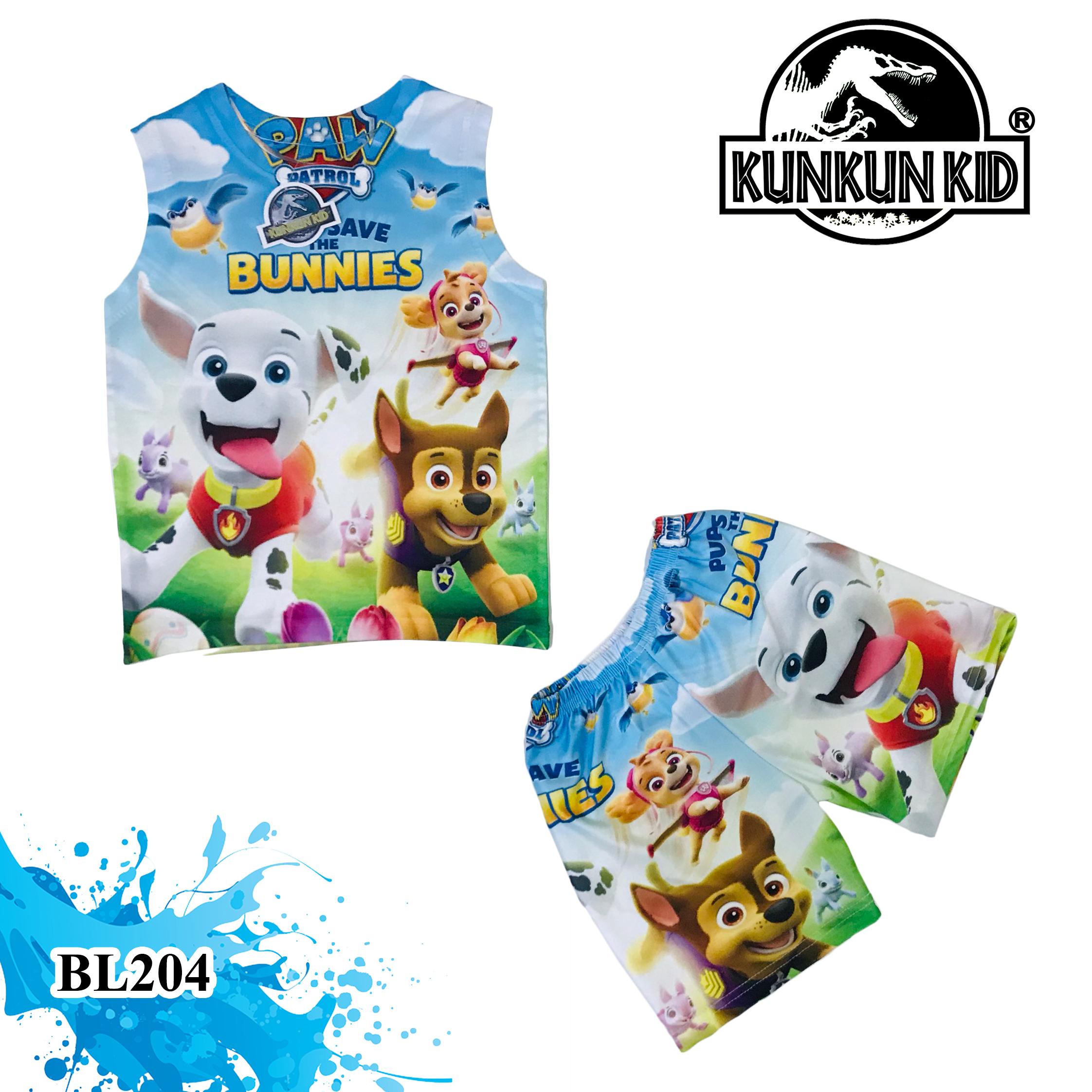 Bộ quần áo thun 3 lổ bé trai in 3d hình bunnies