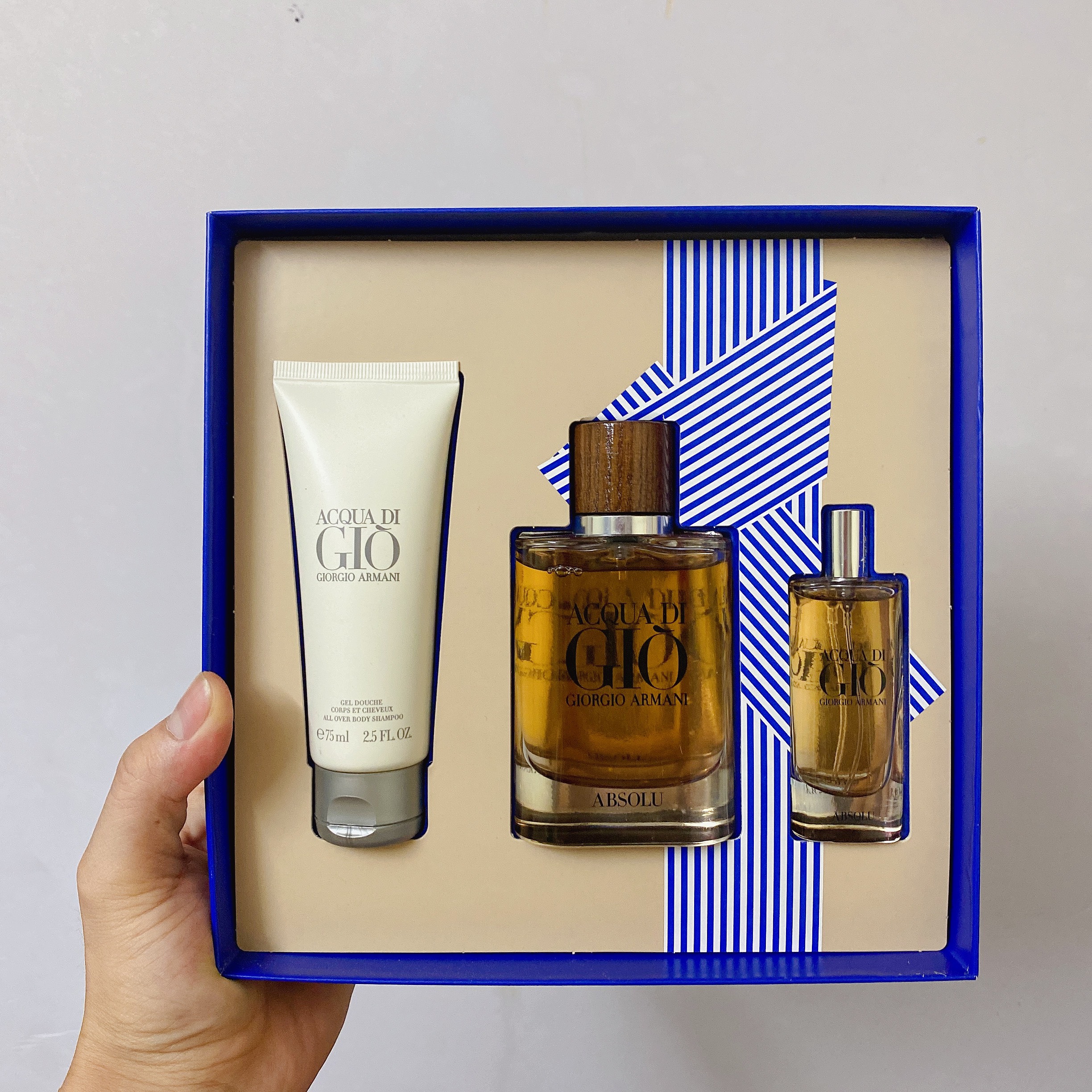 Bộ quà tặng set nước hoa nam giorgio armani acqua di giò absolu edp 75ml + 15ml