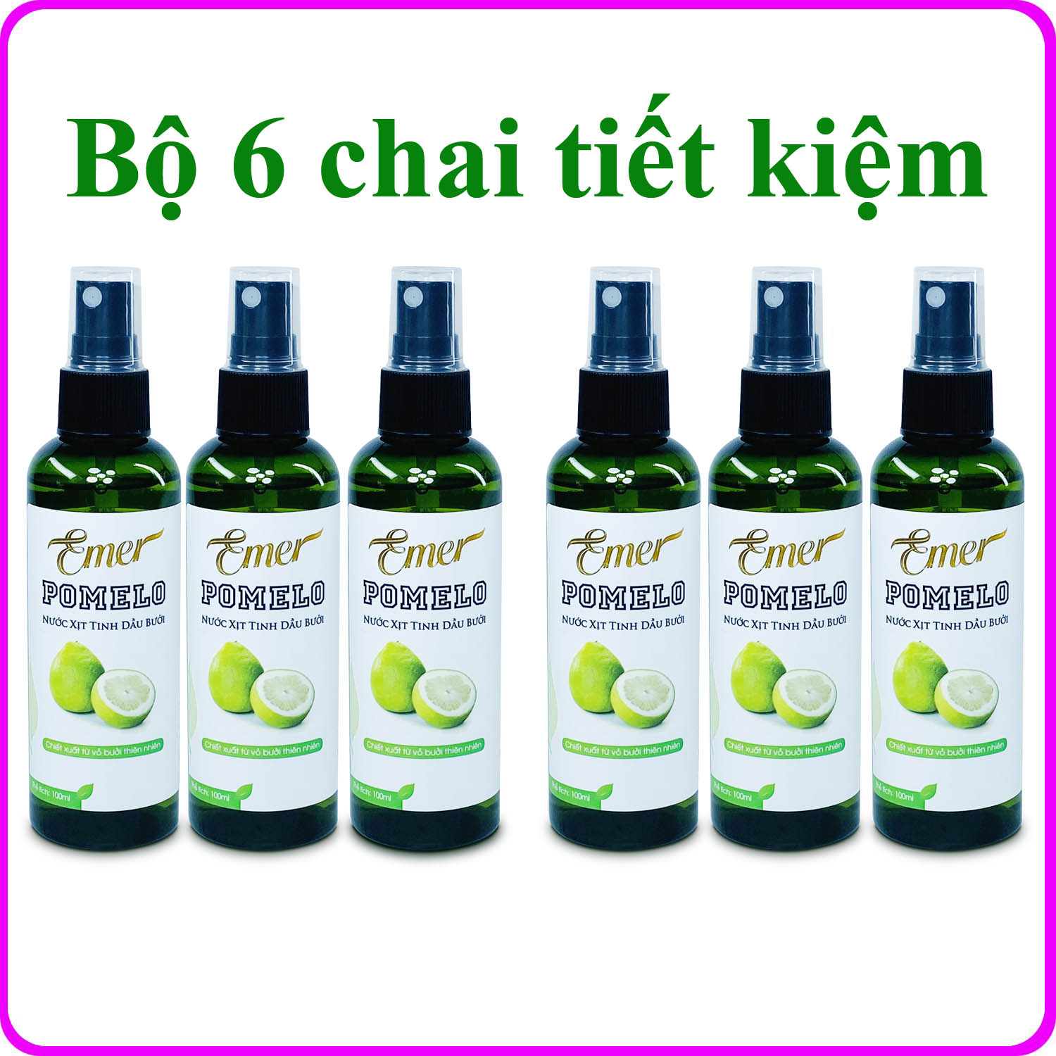 Bộ 6 chai tinh dầu bưởi xịt mọc tóc POMELO EMER giảm rụng tóc kích mọc tóc nhanh gấp 2 đến 3 lần cho mái tóc dài và dày hơn BA TU SHOP