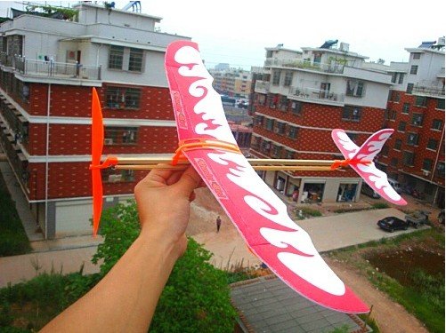 Máy bay dây chun bằng xốp kich thước lớn ( máy bay dây thun)