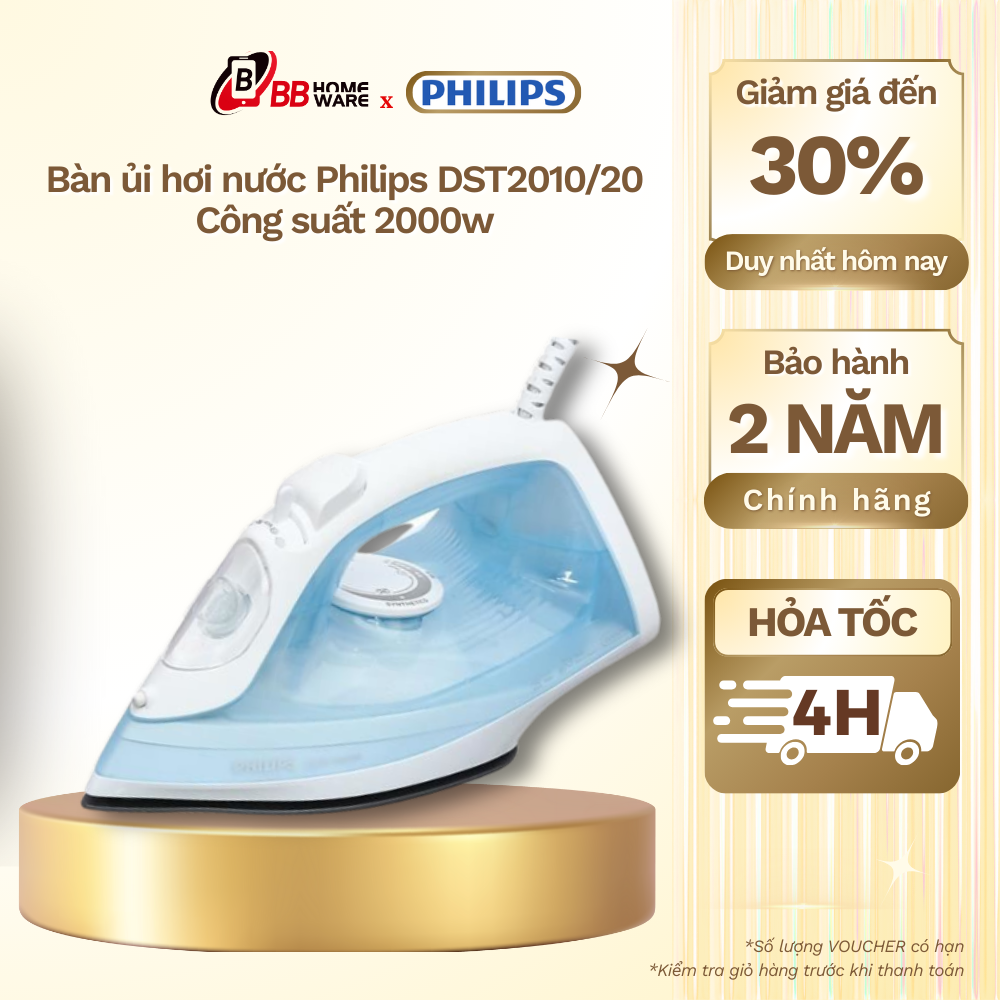 Philips Dst2010/20 Steam Iron - Capacity 2000W |   Automatically Shuts Off When Overheated - Genuine |   2-Year Warranty