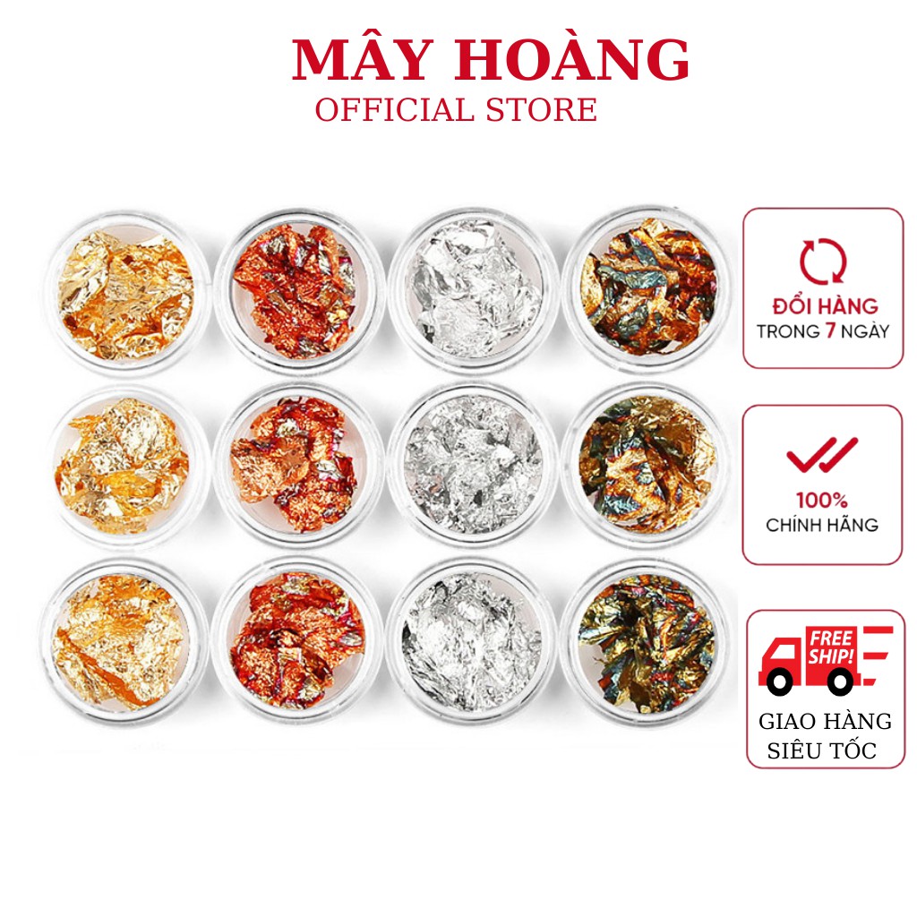 Sét Giấy nhún 12 ô 4 màu trang trí móng
