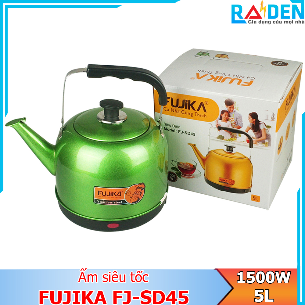 Ấm siêu tốc 5L Fujika FJ-SD45 thân ấm inox không hoen rỉ phun sơn tĩnh điện chịu nhiệt