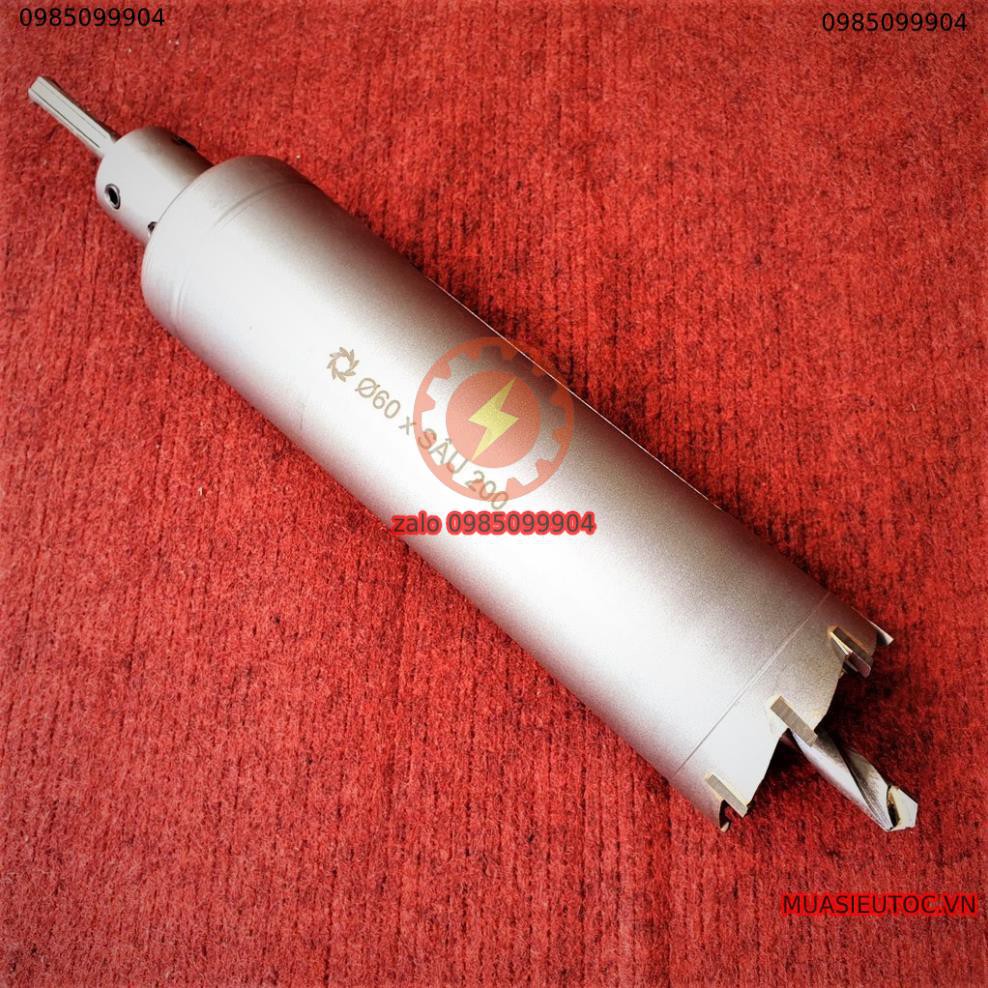 [HCM]Mũi khoan rút lõi khoét tường gạch sâu Phi 60 x 200 mm không khoan bê tông không khoan chế búa