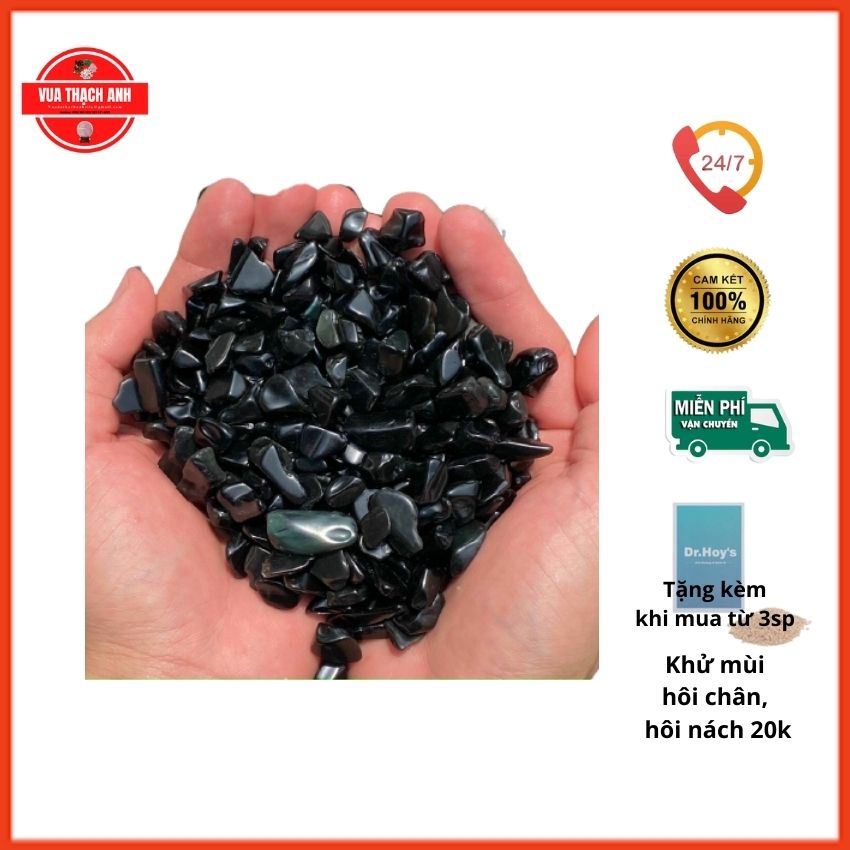 [XẢ KHO 3 NGÀY] 1kg Đá thạch anh đen tự nhiên 1-2cm - VUA ĐÁ THẠCH ANH - giá gốc, trang trí, rải nền nhà, chơi hồ cá, chậu kiểng,...