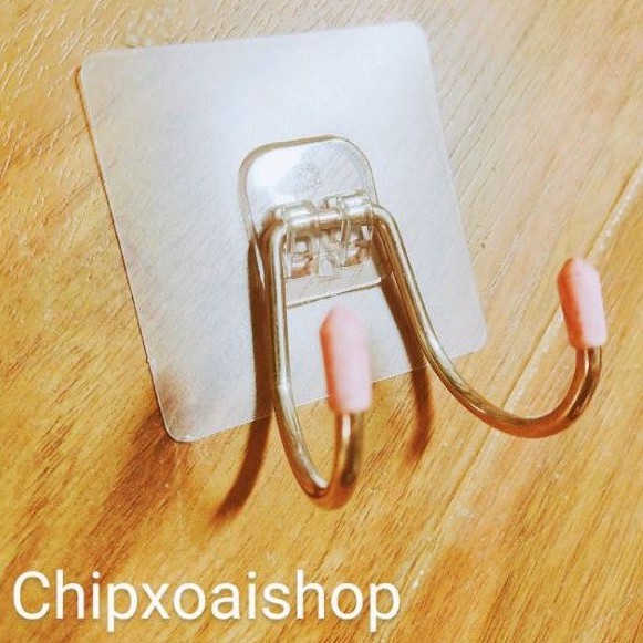 Móc treo inox đôi dán tường siêu bền