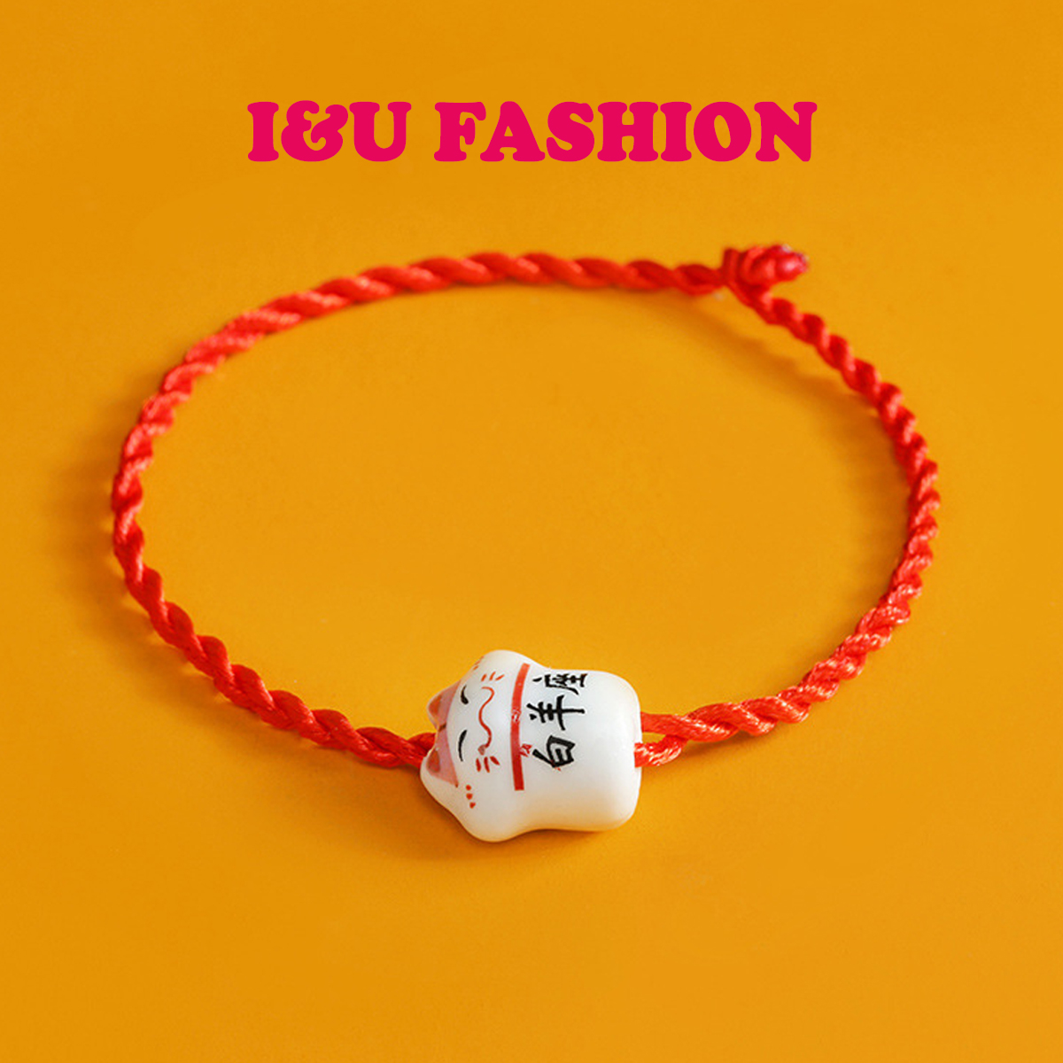 Vòng tay chỉ đỏ phong thủy nam nữ - Lắc tay mèo thần tài may mắn dễ thương chất liệu gốm sứ cao cấp cho người lớn ,trẻ nhỏ , đeo theo đôi , theo nhóm VT-08