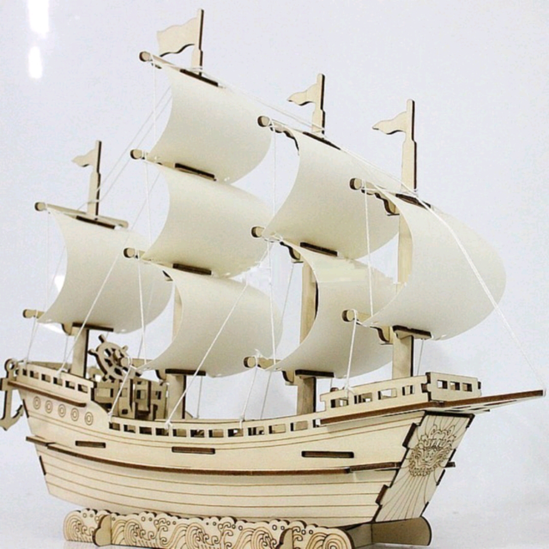 [HCM]Đồ chơi lắp ráp 3D gỗ mô hình Thuyền Thương Gia Merchant Ship laser