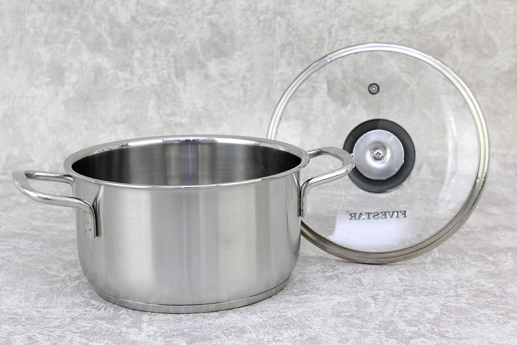 NỒI INOX FIVESTAR 16CM/20CM 3 ĐÁY NẮP KÍNH CAO CẤP