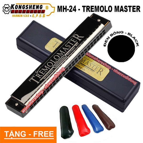 Kèn harmonica Kongsheng Tremolo Master 24 lỗ key C Đen Bóng