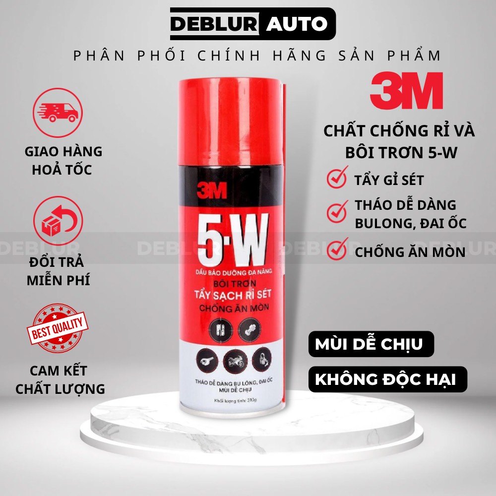 Chai xịt chống rỉ sét, tẩy rỉ sét 3M 5W; dung dịch tẩy rửa bôi trơn chống gỉ; vệ sinh sên xe máy