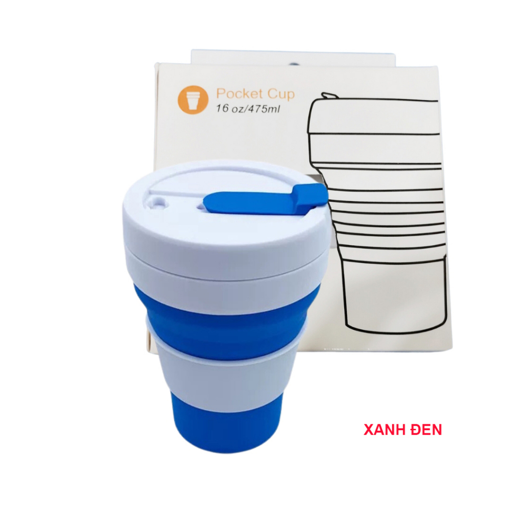 Ly uống nước silicon chịu nhiệt gấp gọn mang đi du lịch tiện lợi