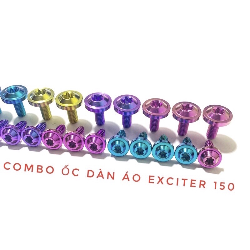 Combo 25 ốc titan gắn full dàn áo yamaha ex150 / ex155 siêu đẹp
