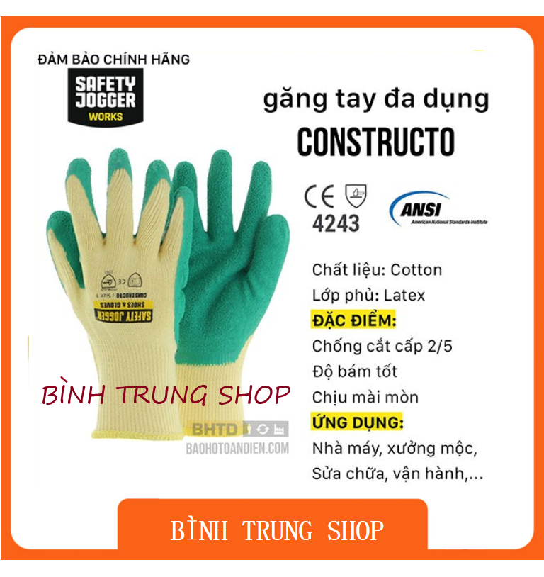 Găng tay chống cắt phủ nhựa cấp độ 2 Jogger contruto