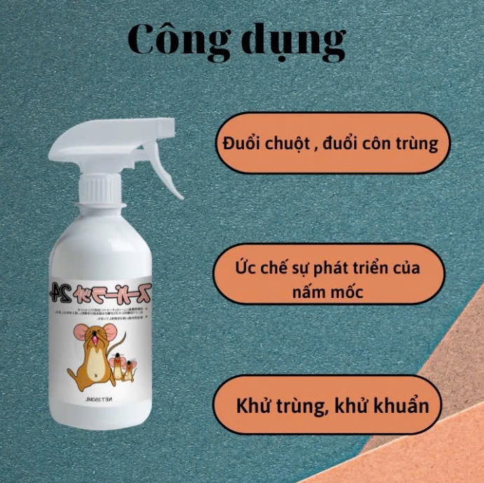 Chai Xịt Đuổi Chuột NHẬT BẢN SAMURAI CARE 350ml - Dùng Xe Ôtô, Trong Nhà - Chiết Xuất Tự Nhiên An Toàn Cho Người Dùng