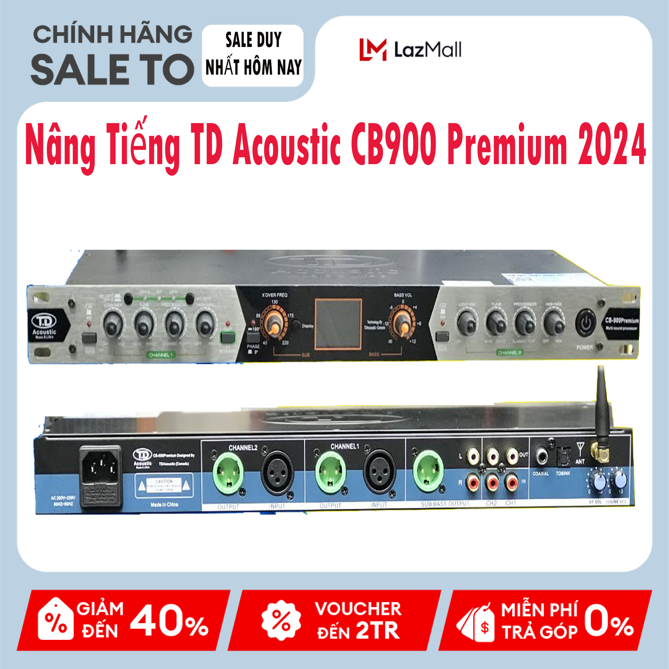 Nâng Tiếng TD Acoustic Cb900 Premium Chuyên Nghiệp Giúp Xử Lý Âm Thanh Cải Thiện Rõ Rệt Âm Bass Mạnh Lực Tiêng Tteble Rõ Ràng Sạch Sẽ Tính Năng Bluetooh 5.0 Và Cổng Quang Optica