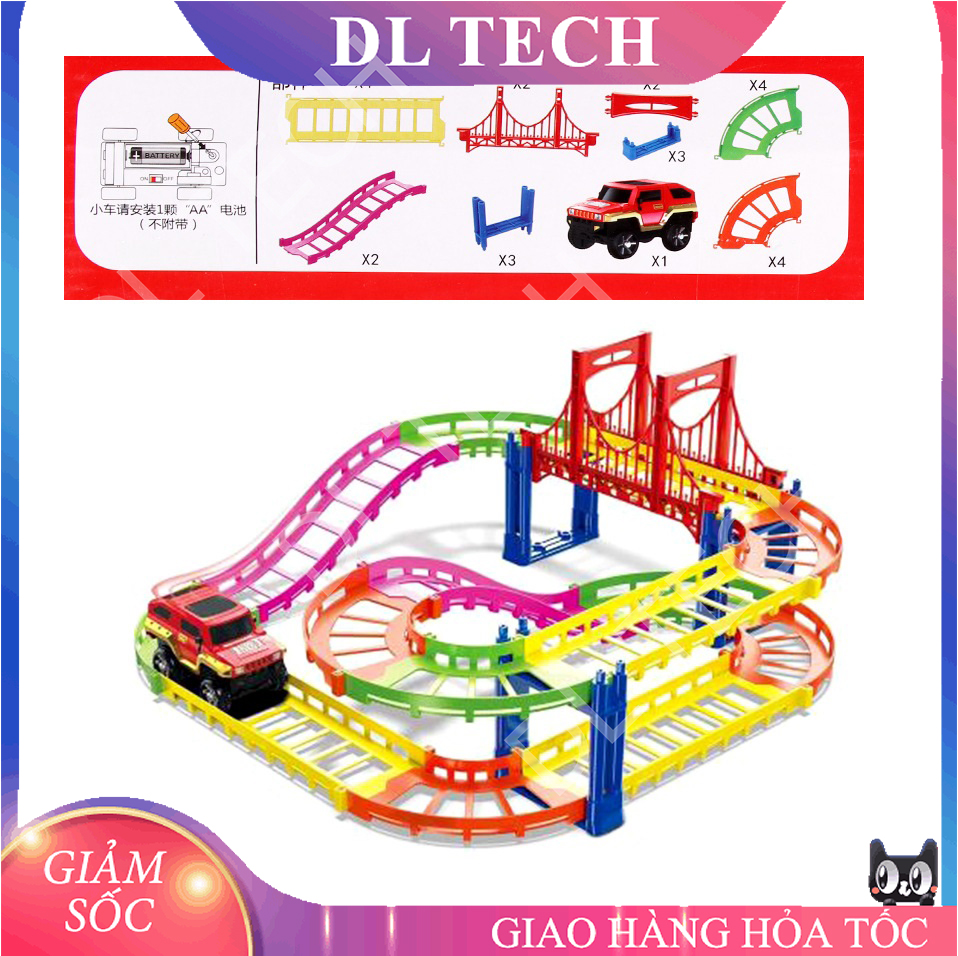 Bộ Đồ Chơi Đường Đua Ô Tô OTO25, Lắp Ráp Ghép Đường Ray Sáng Tạo Cho Bé, Phát Triển Tư Duy, Đồ Chơi Trẻ Em DL TECH