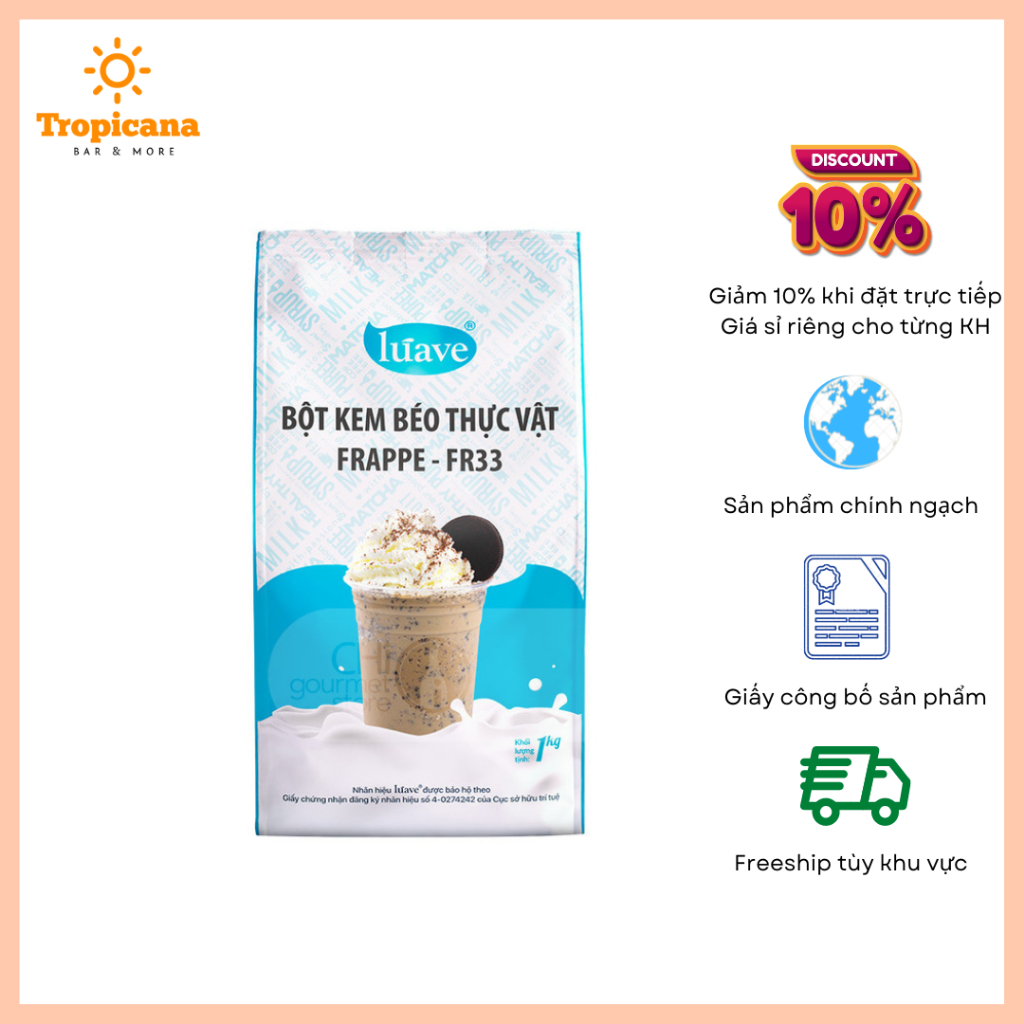 Bột kem béo thực vật frappe fr33 - lúave - túi 100g i túi 200g i túi 500g