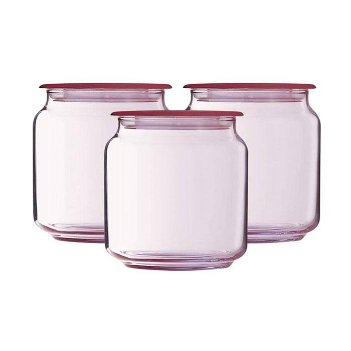 Bộ 3 hũ thủy tinh luminarc rondo ice pink 0.5l j5875