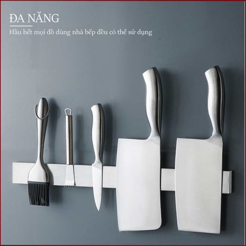 Thanh hít dao kéo nam châm vĩnh cửu - giá treo dao kéo dụng cụ bọc hộp inox 304 cao cấp