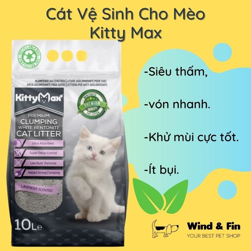 Cát vệ sinh cho mèo KITTY MAX Hương Lavender 10L