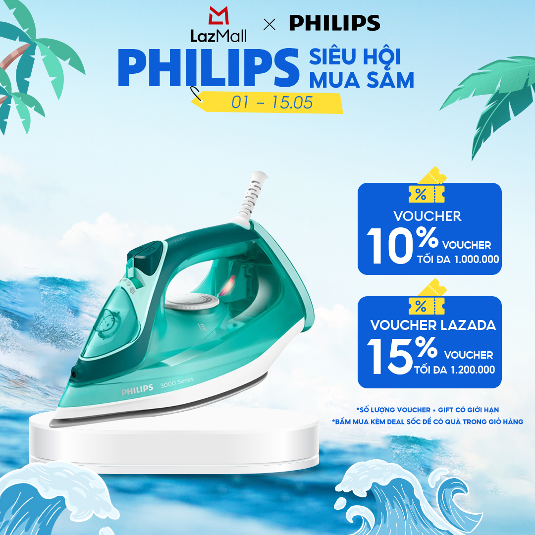 Bàn Ủi Hơi Nước Philips DST3030/70-Công Suất 2400W-Hơi Phun Mạnh Mẽ Ủi Phẳng Mọi Nếp Nhăn-Hàng Phân Phối Chính Hãng