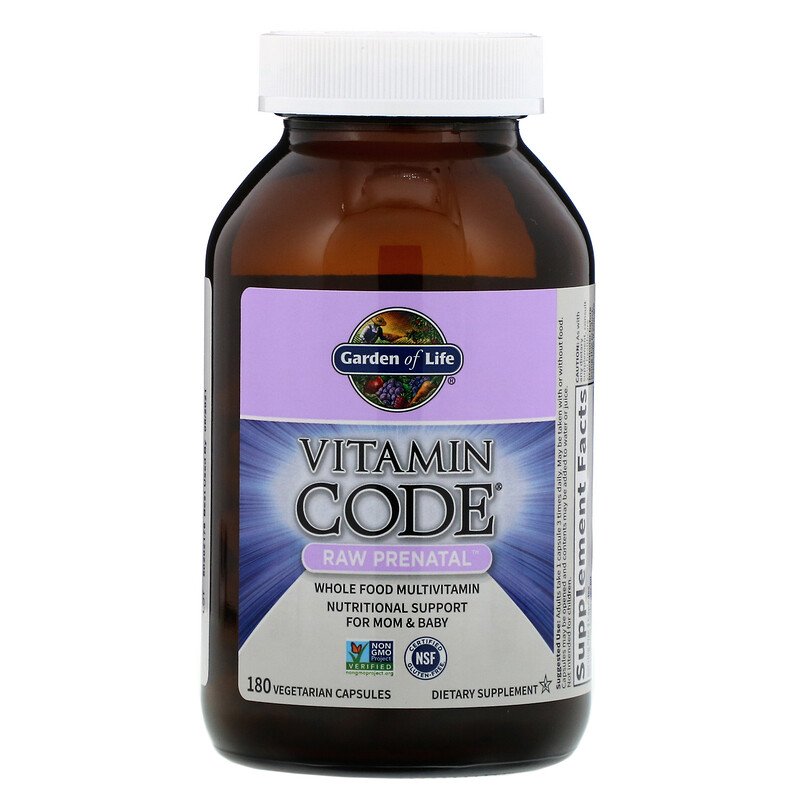[HCM]Vitamin cho Bà Bầu Garden of Life Vitamin Code RAW prenatal 180 Vegetarian Capsules, Date 12/2024