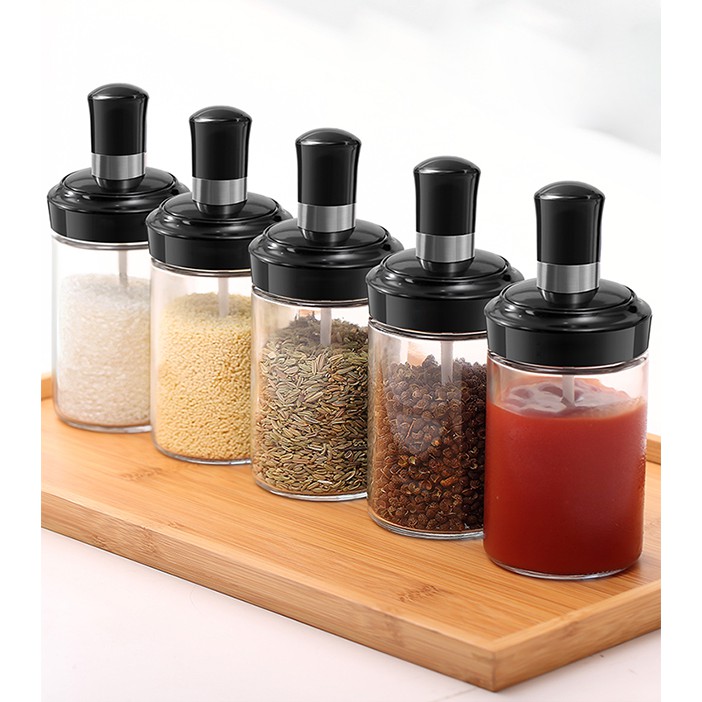 [COMBO 4 ] Hũ đựng gia vị thủy tinh kèm muỗng-lọ đựng gia vị thủy tinh kèm thìa dung tích 250ml Thiết kế tinh tế, khéo léo, phong cách đơn giản, mang đến cho góc bếp nhà bạn thêm phần sang trọng và hiện đại hơn