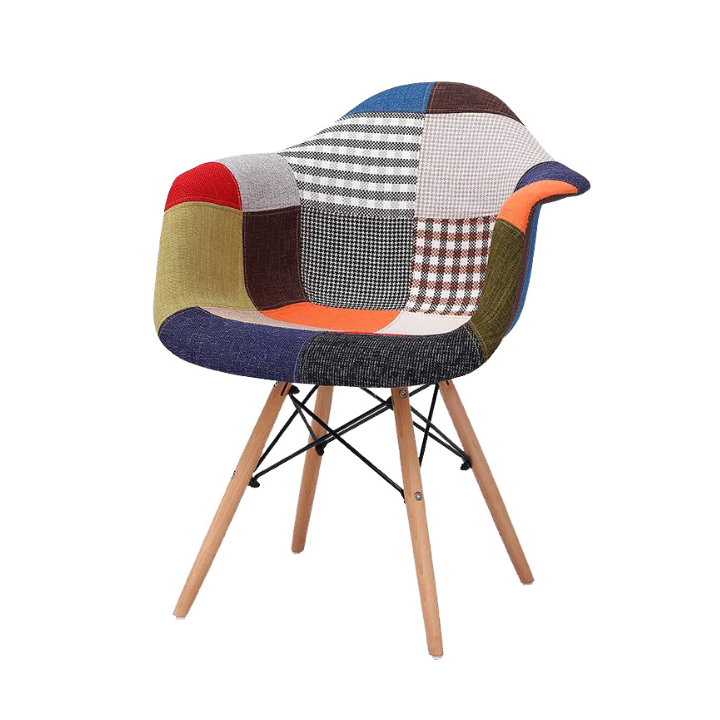 Ghế thổ cẩm, ghế eames đệm nhập khẩu, ghế cafe chân gỗ đan thép chéo sang trọng, ghế làm việc, ghế nhà hàng siêu đẹp