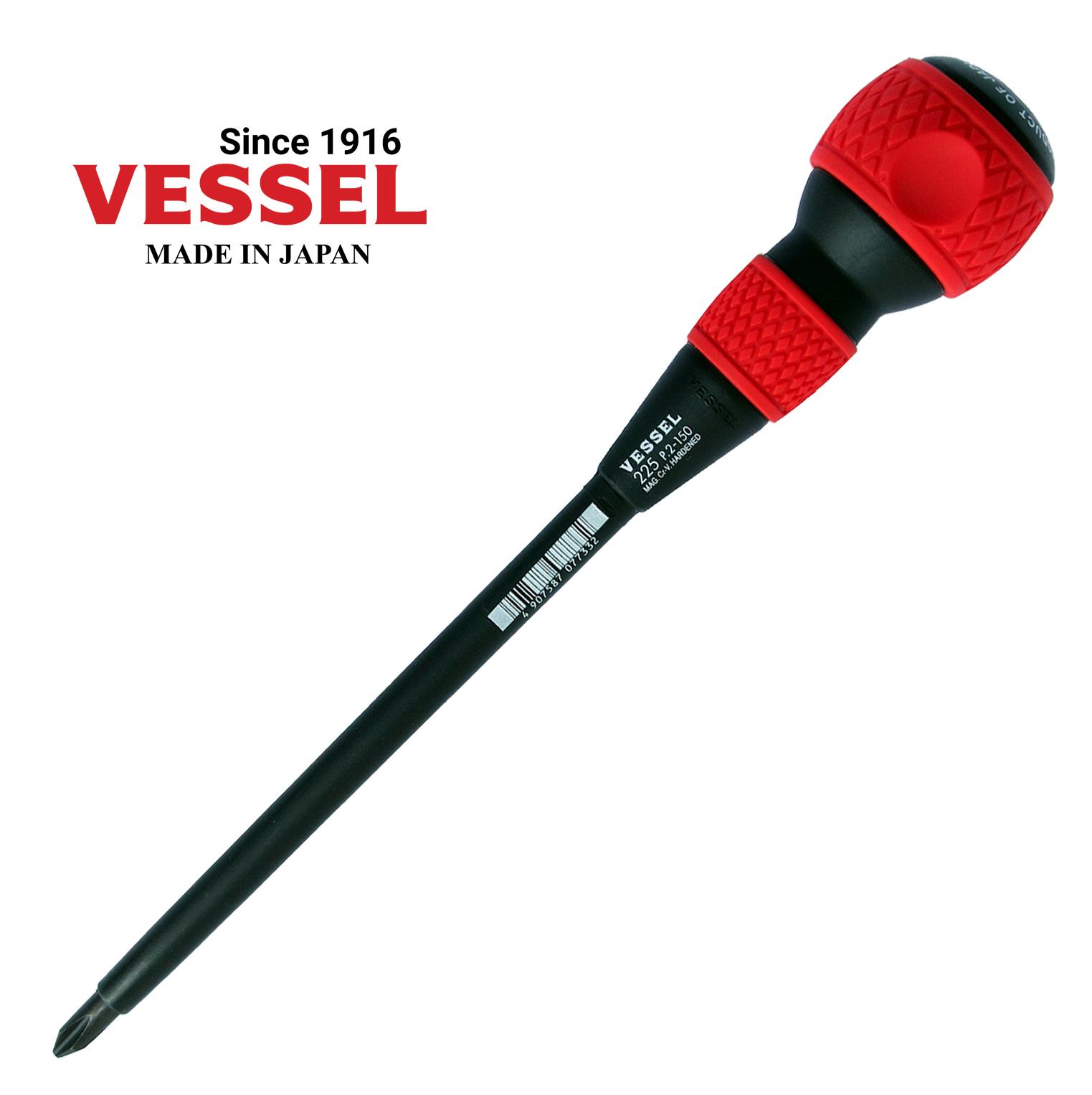 Tô vít tay tròn Vessel Nhật Bản No.225 +2x150 Chống đoản mạch và dễ sử dụng