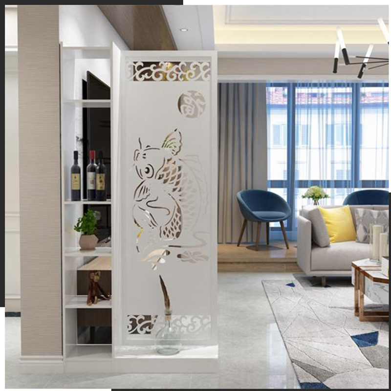 Vách ngăn cá chép hóa rồng kèm kệ để đồ Ig494, 1 vách 1 kệ có thể tháo lắp, chất liệu gỗ nhựa composite chống nước