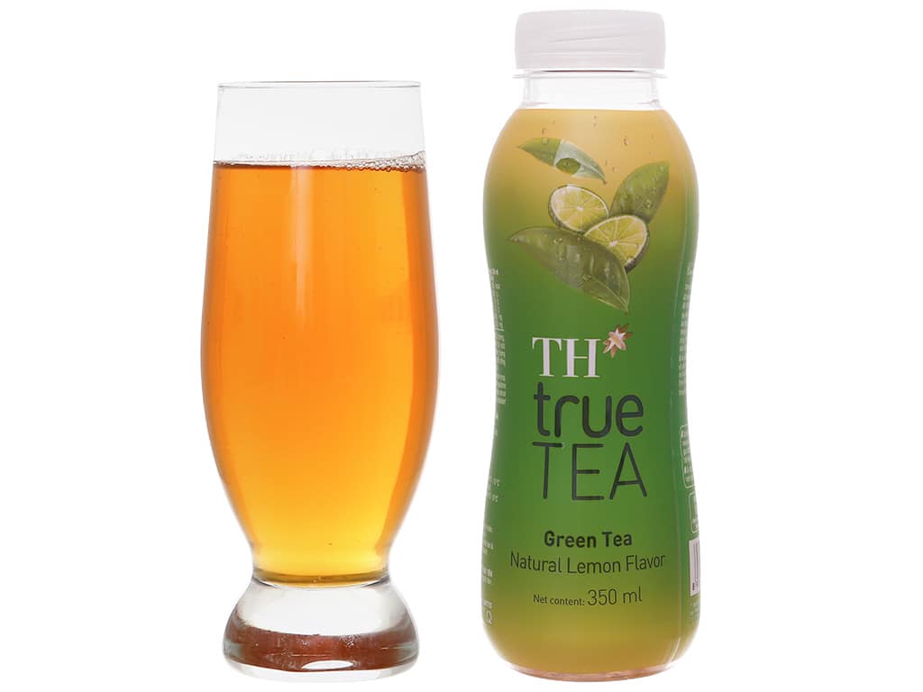 Lốc 6 chai trà xanh vị chanh tự nhiên TH True Tea 350ml