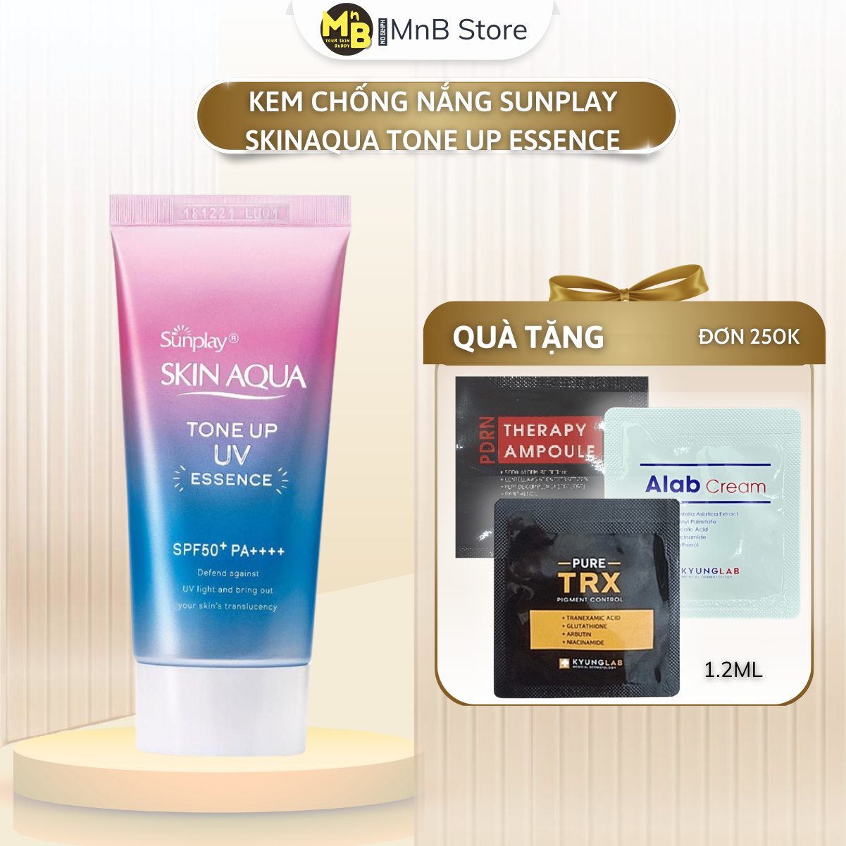 Kem chống nắng Skin Aqua Sunplay nâng tông nhẹ không gây bí da nhờn dính 50ml