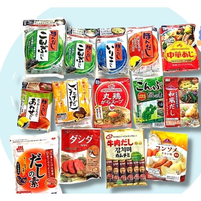 Hạt nêm Nhật các loại cho bé ăn dặm Ajinomoto, Topvalu....