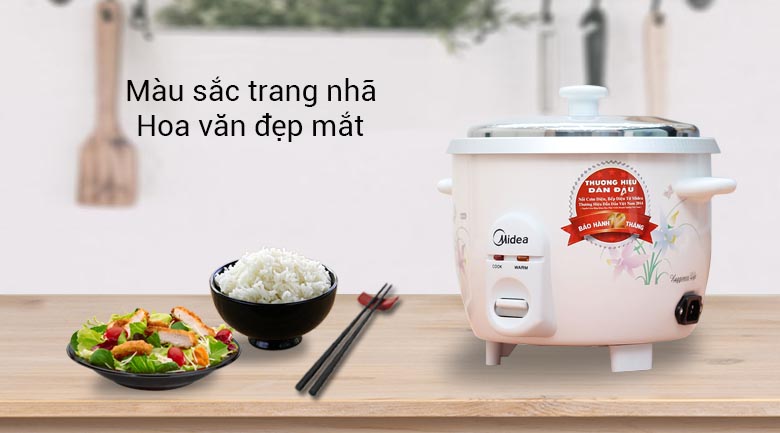 Nồi cơm điện midea nắp đậy 1 lít mr-gm10sa