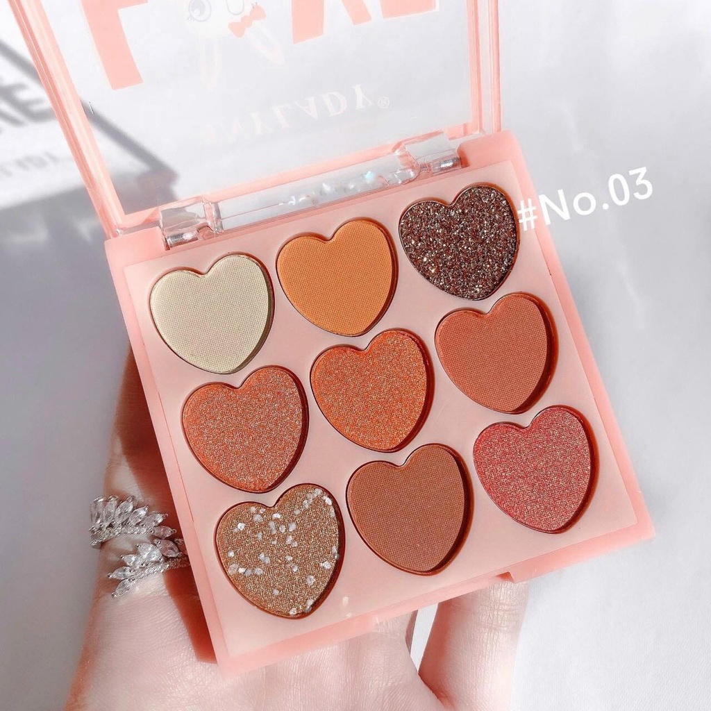 Bảng phấn mắt 9 ô trái tim anylady