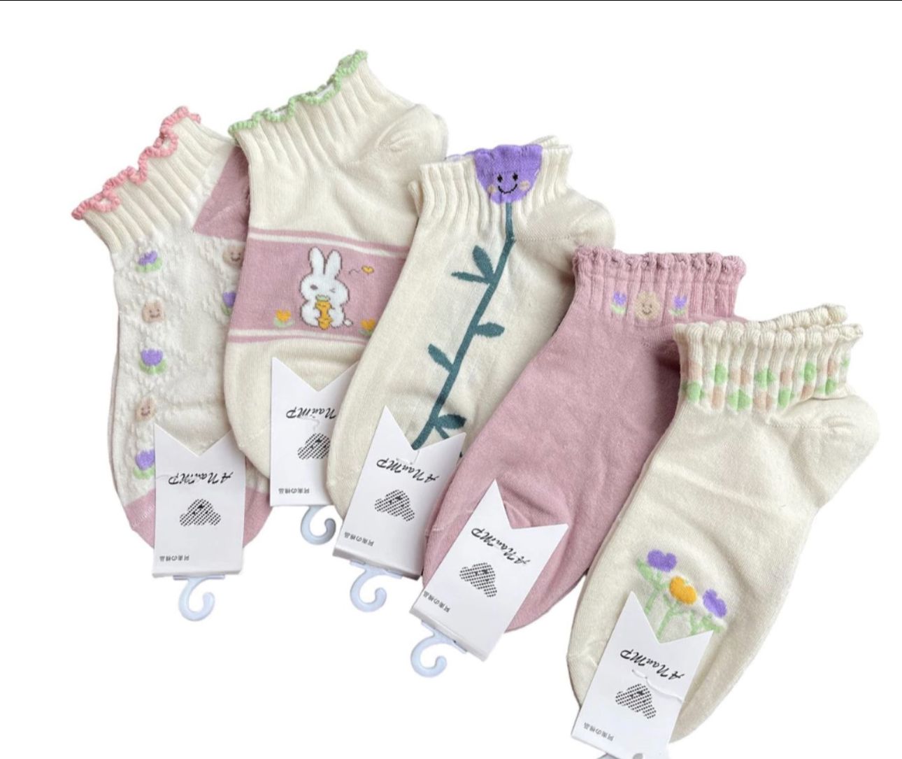 Sét 5-10 đôi Tất, Vớ nữ cổ thấp họa tiết thỏ cổ bèo tất nữ cổ thấp