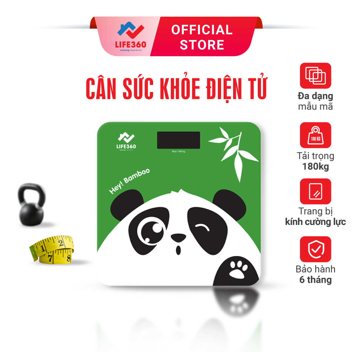 Cân điện tử sức khỏe life360 ar-s17f, cân sức khỏe điện tử thông minh, mặt kinh cường lực chịu tải trọng lên đến 180kg, bảo hành chính hãng 6 tháng