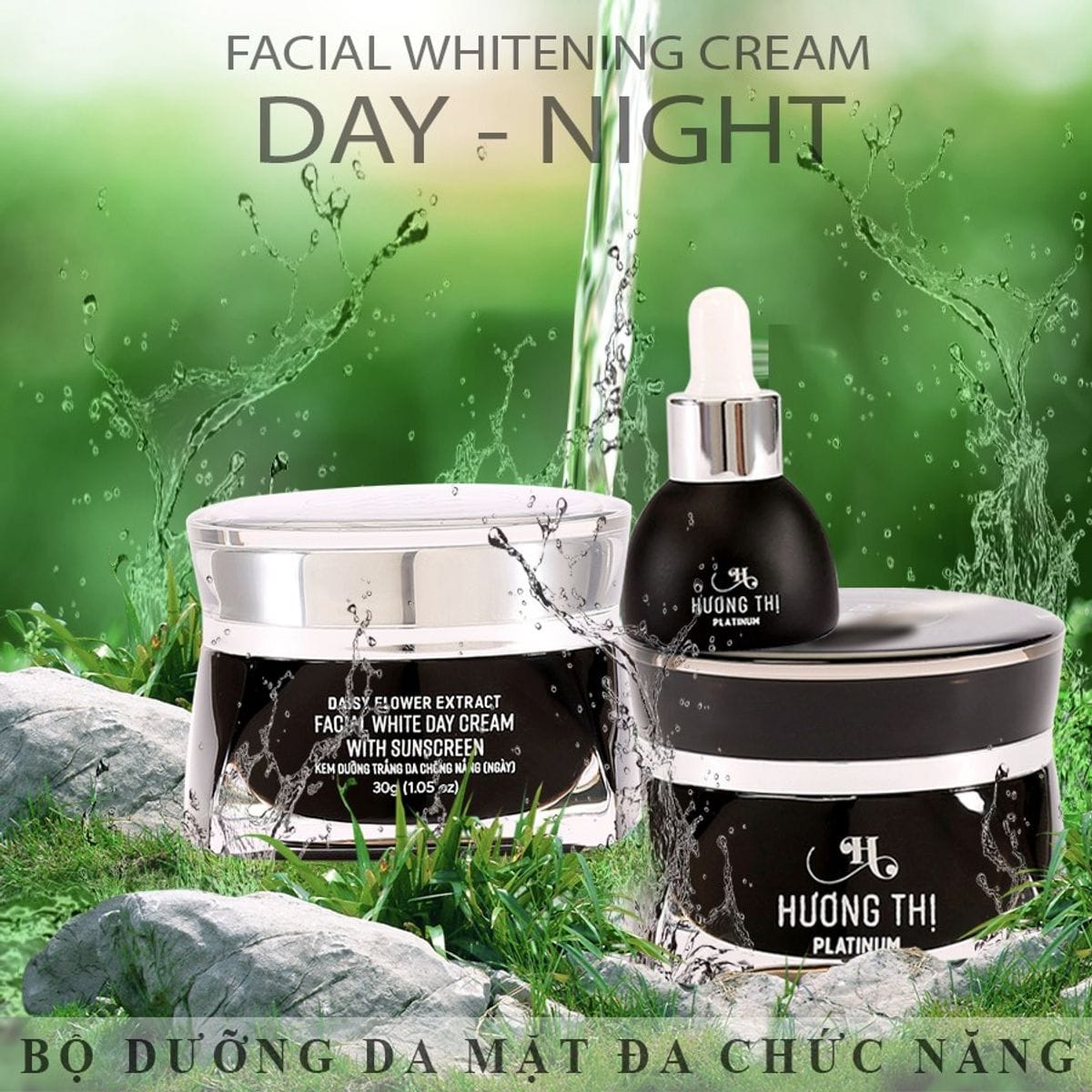 Bộ dưỡng da mặt sáng tối đa chức năng - hương thị